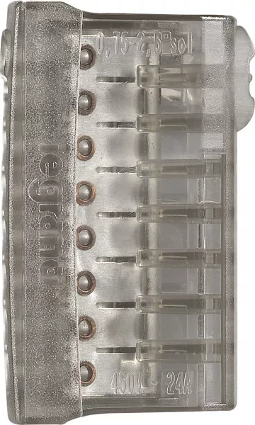 legrand-borne connexion sans vis nylbloc auto pour 8 fils - 24a - 450v~ - gris (034328)