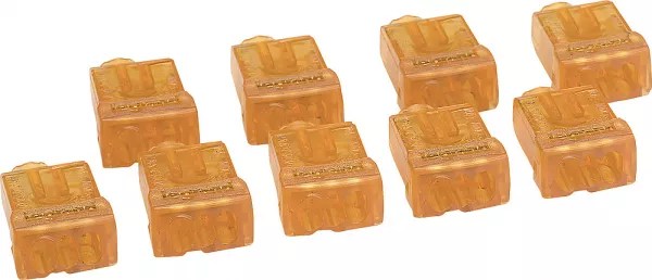 legrand-borne de connexion nylbloc auto pour fils rigides - 9 bornes oranges pour 3 fils (098483)