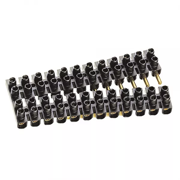 legrand-borne de raccordement � broches suprem - 6mm� - 15a - 2 x 12 bornes - noir (098441)
