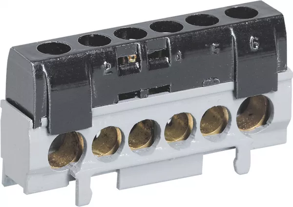 legrand-bornier de r�partition ip2x phase - 1 connexion 10-35mm� - noir - longueur 62mm (004816)