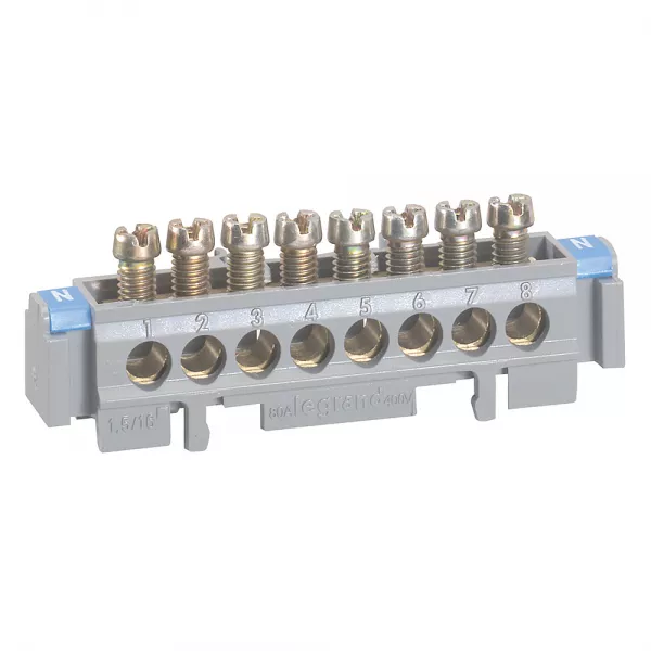 legrand-bornier de r�partition nu sur support 4 connexions 1,5mm� � 16mm� - 75mm (004822)