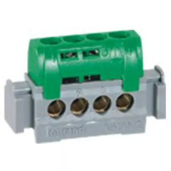 legrand-bornier de terre - 4 bornes pour c�ble 1,5 � 16 mm� - vert (092781)
