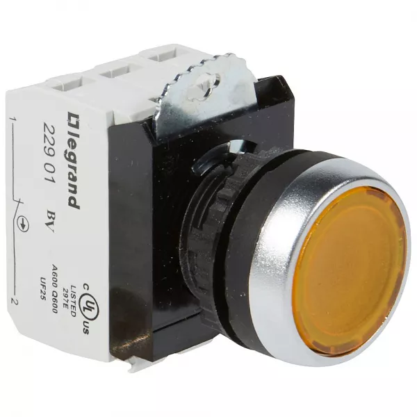 legrand-bouton lum impulsion affleurant ip69 osmoz complet jaune 12v � 24v (023754)