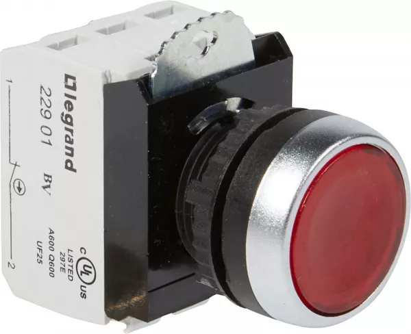 legrand-bouton lum impulsion affleurant ip69 osmoz complet rouge 12v � 24v (023751)