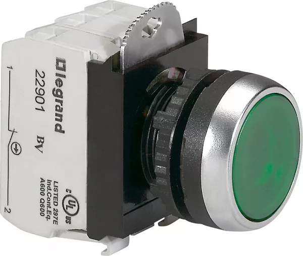 legrand-bouton lum impulsion affleurant ip69 osmoz complet vert 12v � 24v (023752)