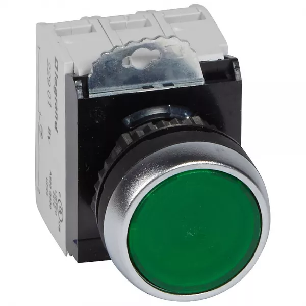 legrand-bouton lumineux � impulsion affleurant ip69 osmoz complet - vert - 230v~ (023759)