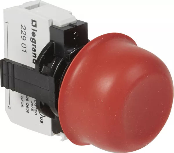 legrand-bouton non lumineux � impulsion affleurant capuchonn� ip67 osmoz complet - rouge (023711)