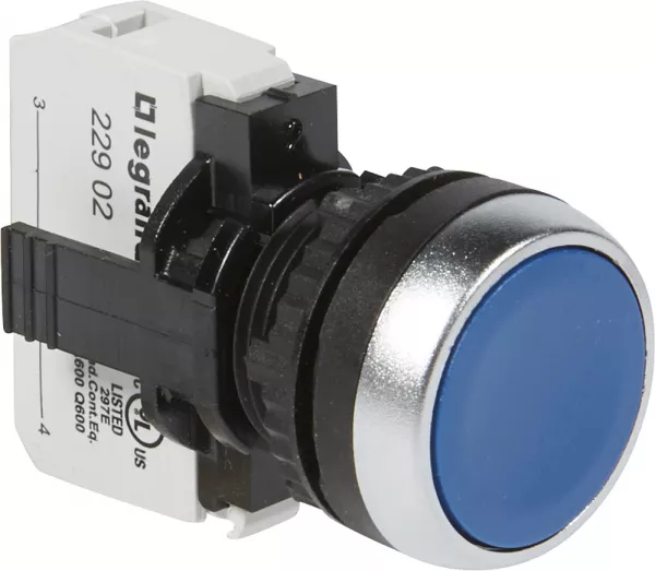 legrand-bouton non lumineux � impulsion affleurant ip69 osmoz complet - bleu (023703)