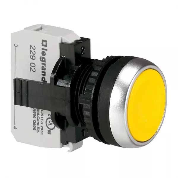 legrand-bouton non lumineux � impulsion affleurant ip69 osmoz complet - jaune (023704)