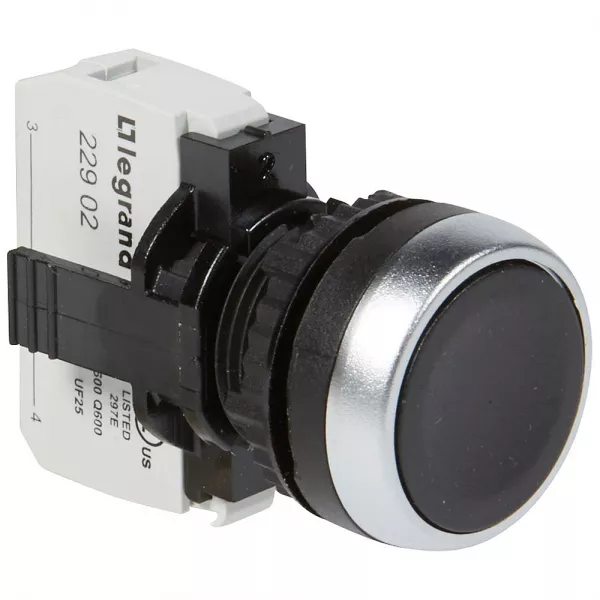 legrand-bouton non lumineux � impulsion affleurant ip69 osmoz complet - noir (023706)