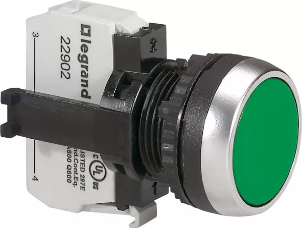 legrand-bouton non lumineux � impulsion affleurant ip69 osmoz complet - vert (023702)