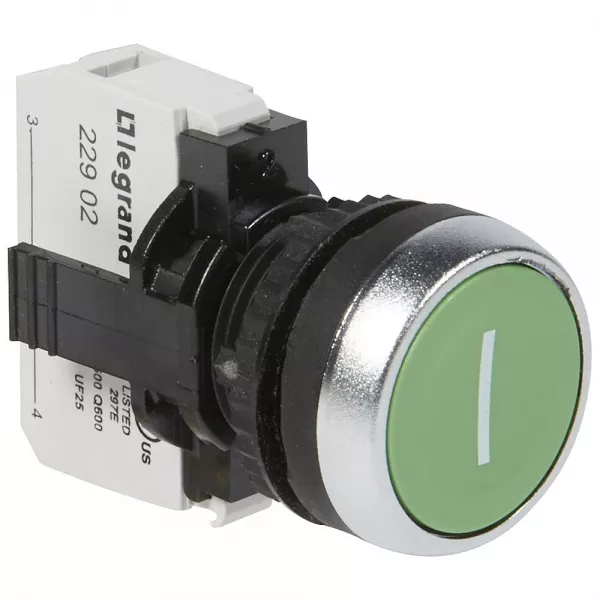legrand-bouton non lumineux � impulsion affleurant ip69 osmoz complet - vert marqu� i (023709)