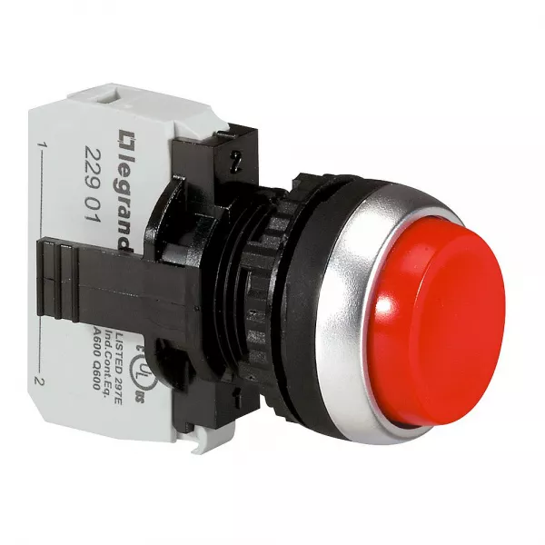 legrand-bouton non lumineux � impulsion d�passant ip69 osmoz complet �22 - rouge (023715)