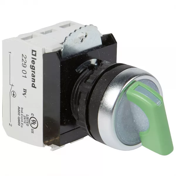 legrand-bouton tournant lumineux manette verte ip69 osmoz complet - 24v~ 2 positions (023762)