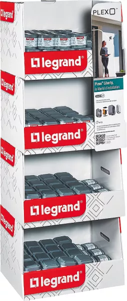 legrand-box 120 prises et 60 va-et-vient plexo complet saillie - gris (300204)