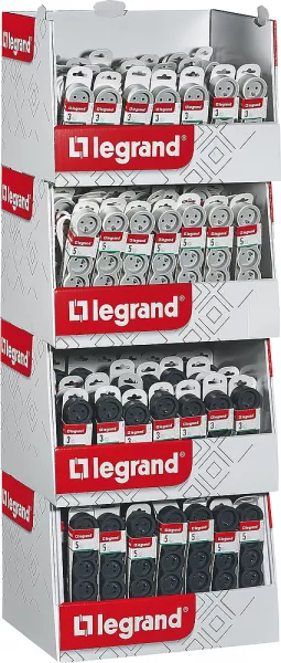 legrand-box standard multiprises 3 prises et 5 prises - blanc et noir (300039)