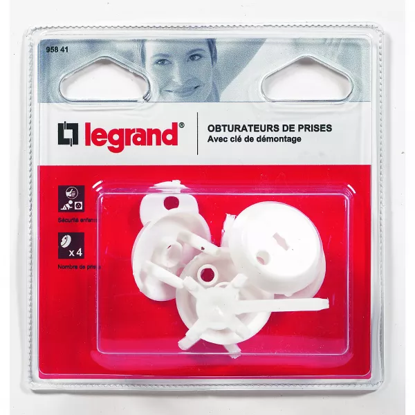 legrand-cache-prises de courant - 4 caches pour prise avec terre (095841)