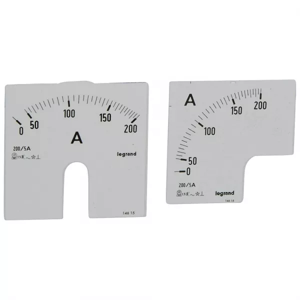 legrand-cadran de mesure pour amp�rem�tre analogique (1 rond + 1 carr�) - 0a � 200a (014615)