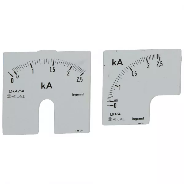 legrand-cadran de mesure pour amp�rem�tre analogique (1 rond + 1 carr�) - 0a � 2500a (014626)