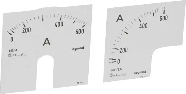 legrand-cadran de mesure pour amp�rem�tre analogique (1 rond + 1 carr�) - 0a � 600a (014620)