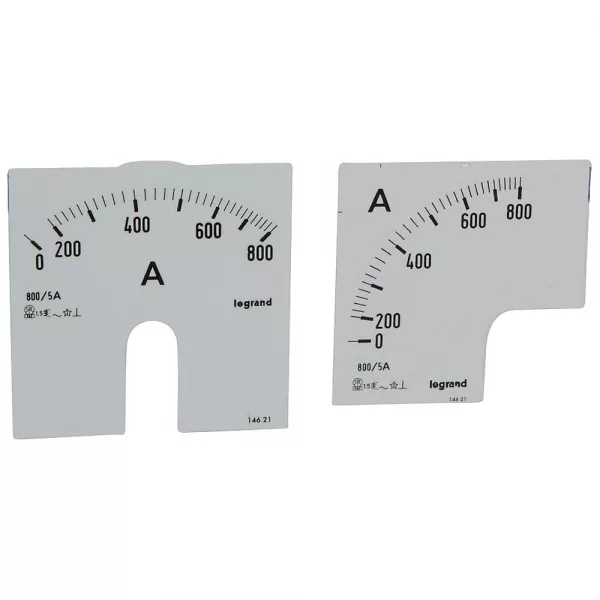 legrand-cadran de mesure pour amp�rem�tre analogique (1 rond + 1 carr�) - 0a � 800a (014621)