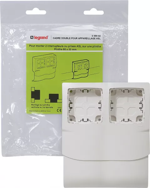 legrand-cadre double pour appareillage apparent - pour plinthe 80x20mm (098992)