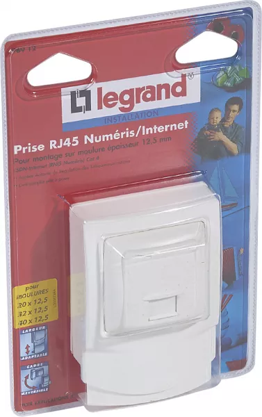 legrand-cadre prise rj45 20-32x12,5 blanc (098912)