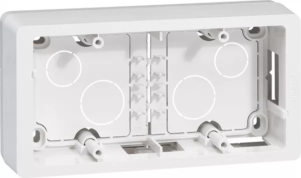 legrand-cadre saillie c�liane 2 postes horizontal ou vertical blanc (080242)