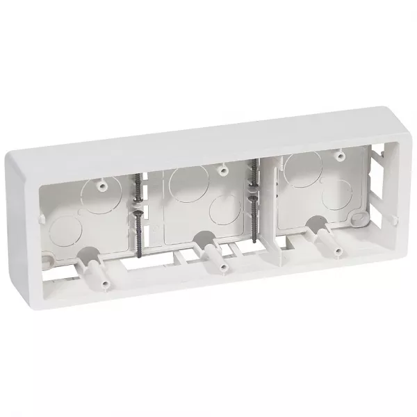 legrand-cadre saillie c�liane 3 postes horizontal ou vertical blanc (080243)