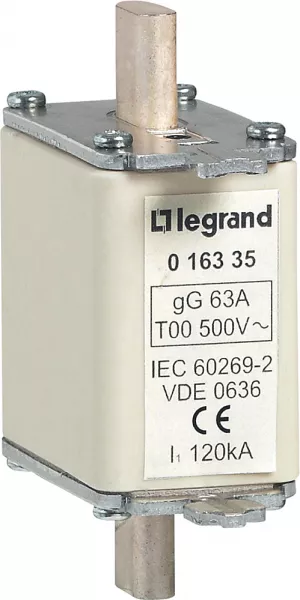 legrand-cartouche industrielle � couteau typegg taille 00 - avec voyant - 63a (016335)