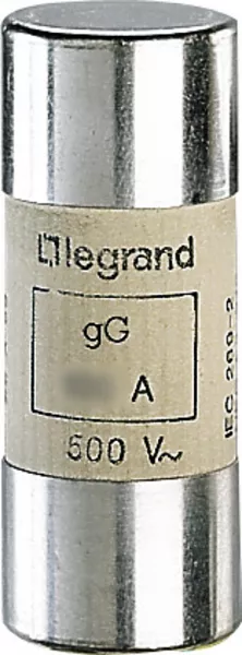 legrand-cartouche industrielle cylindrique typegg 22x58mm sans percuteur - 10a (015310)