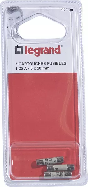 legrand-cartouches fusibles pour appareils �lectroniques - 5x20mm - 1,25a (092930)