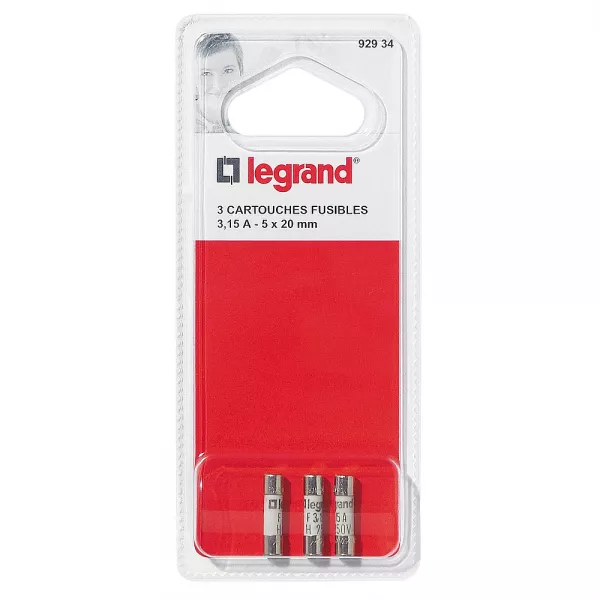 legrand-cartouches fusibles pour appareils �lectroniques - 5x20mm - 3,15a (092934)