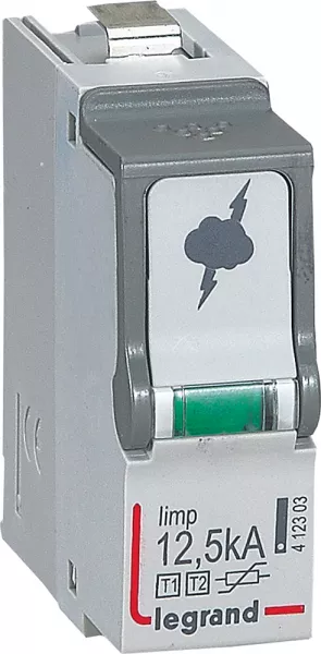 legrand-cassette de remplacement pour parafoudres typet1 + typet2 iimp 12,5ka (412303)