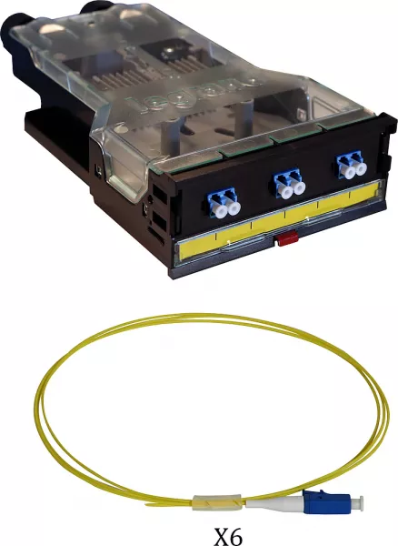 legrand-cassette lcs� fibre optique avec 1 bloc lc duplex -6 fibres monomode 9/125 ?m (032185)
