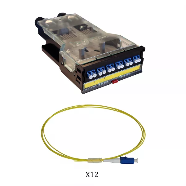 legrand-cassette lcs� fibre optique avec bloc lc duplex 12fibres monomode 9/125 ?m (032187)
