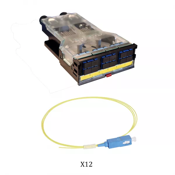 legrand-cassette lcs� fibre optique avec bloc sc duplex 12fibres monomode 9/125 ?m (032186)
