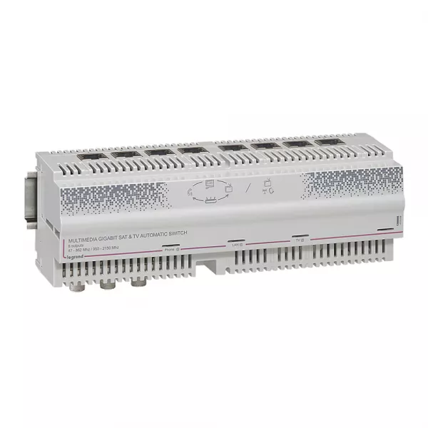 legrand-centrale automatique gigabit tv tnt c�ble 8 sorties rj45 - 12 modules (413039)