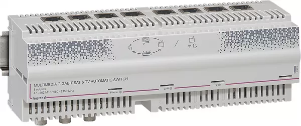 legrand-centrale automatique gigabit tv tnt satellite 8 sorties rj45 - 12 modules (413038)