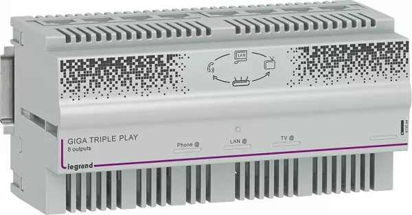 legrand-centrale automatique triple play gigabit pour adsl et fibre sur 8 rj45 - 8 mod (413044)