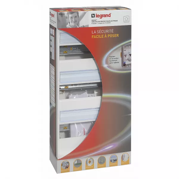 legrand-coffret � �quiper drivia 3 rang�es 13 modules avec borniers 500x250x103,5mm (093022)