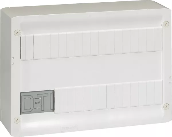 legrand-coffret basique 18 modules equipe+pre-cable 4rj45 (418218)
