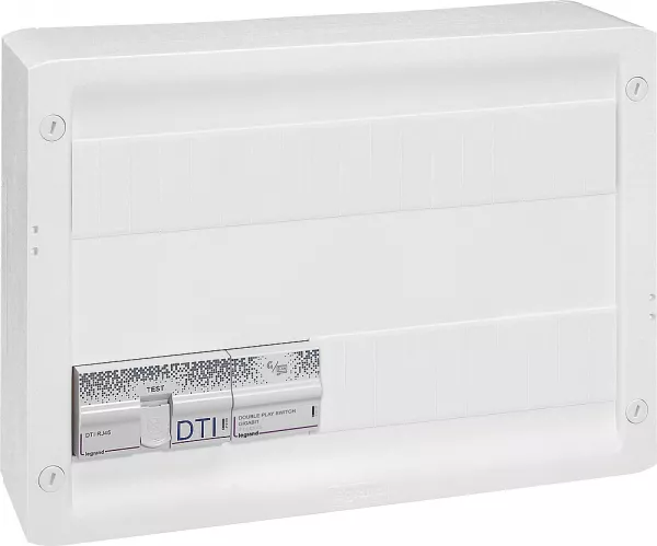 legrand-coffret basique double play drivia 18 - 4xrj45 stp + r�partiteur tv 2 sorties (418250)