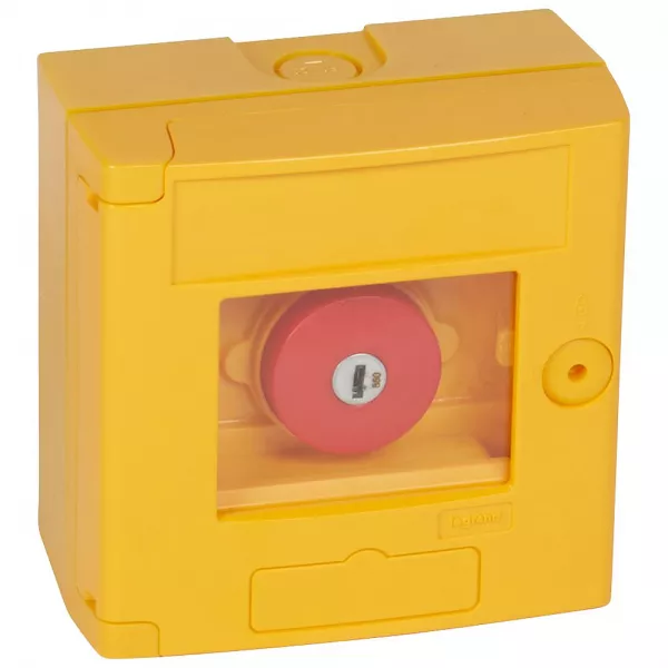 legrand-coffret bris de glace coup de poing ip44 jaune - montage en saillie (038002)