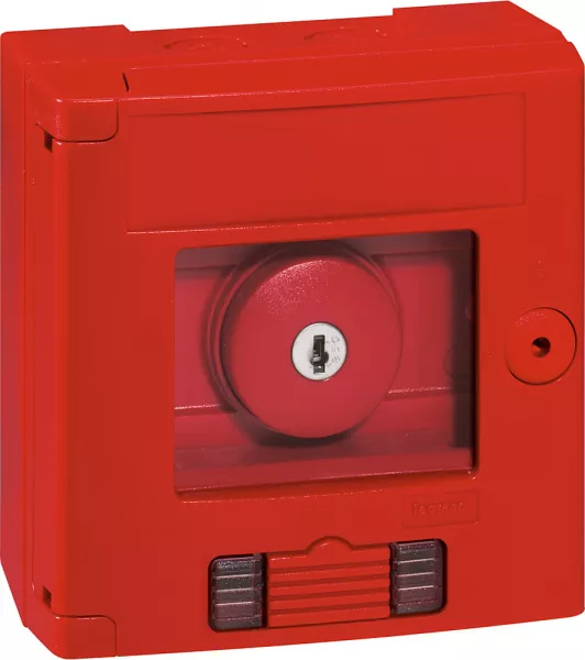 legrand-coffret bris de glace coup de poing ip44 rouge avec 2 voyants - saillie (038009)
