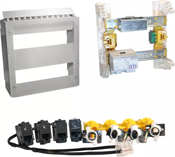 legrand-coffret drivia 13 basique �conomique �quip� de 4 prises rj45 (413208)
