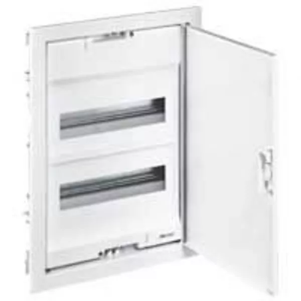 legrand-coffret modulaire encastr� 2 rang�e 24+4 modules porte m�tal extra plate blanche (001532)