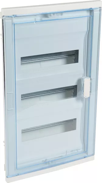 legrand-coffret modulaire encastr� 3 rang�es 36+6 mod porte isolante galb�e transparente (001523)