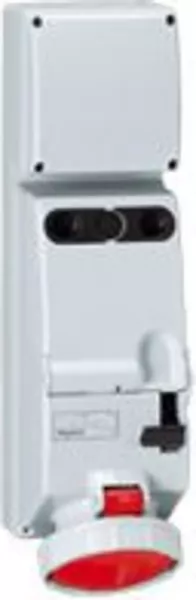 legrand-coffret monoprise p17 ip66 avec interrupteur 63a et prise 3p+n+t 380/415v~ (058910)