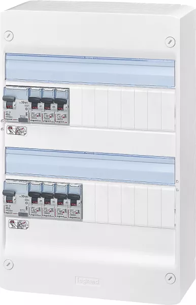 legrand-coffret pr�c�bl� drivia 2 rang�es : 2 inter diff 40a + 7 disjoncteurs (200853)